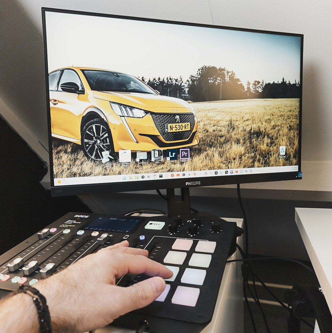 video editor at computer