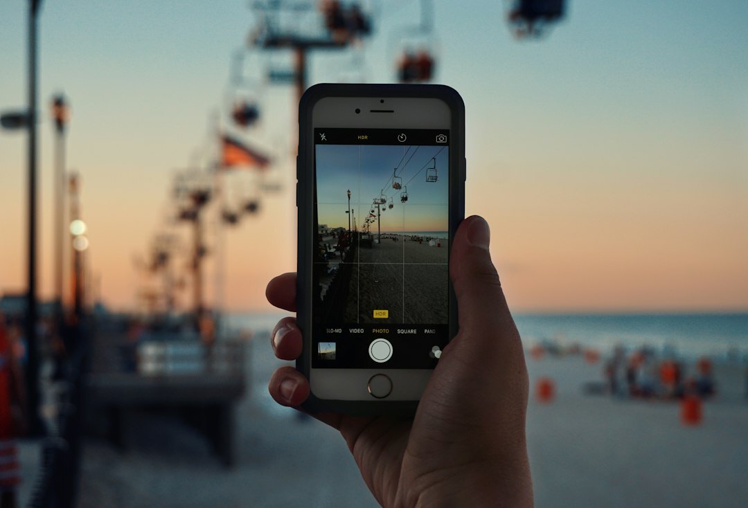 smartphone on tripod outdoors